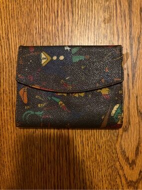 Piero Guidi Circus Wallet with Multicolor Print Made in Italy